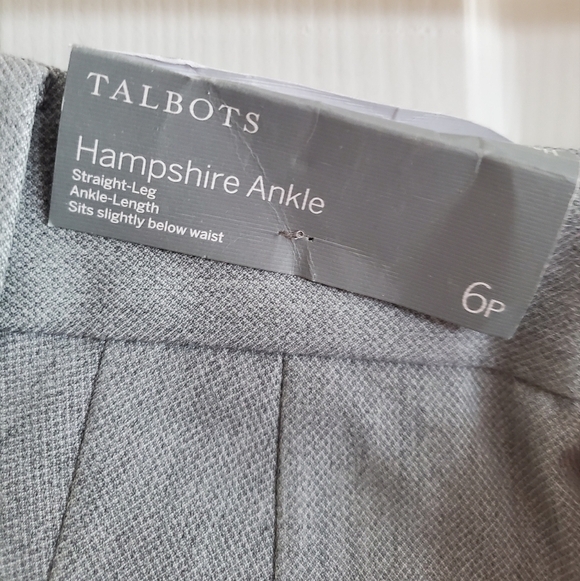 NWT Talbots Hampshire Straight Ankle Pants - Textured color Gray - Picture 5 of 7